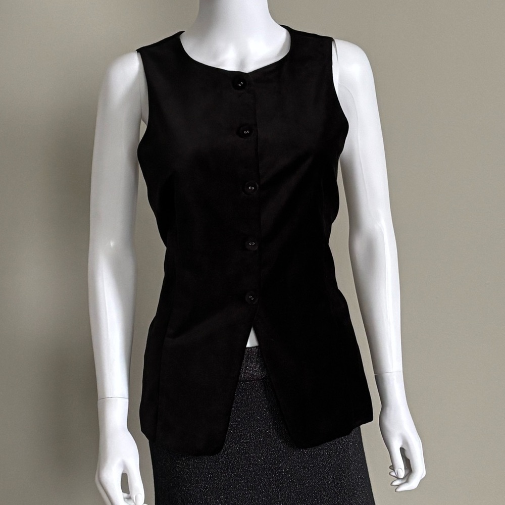 LOFT Black Velvet Vest